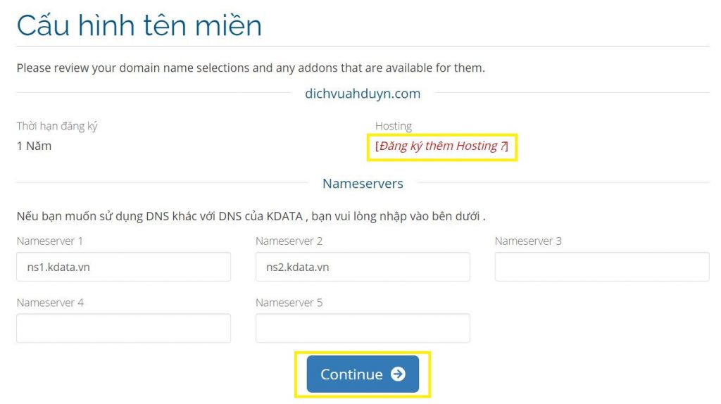 Cách đăng ký tên miền khuyến mãi .COM và .NET tại KDATA (3)