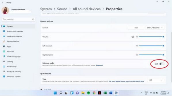Cách dùng Enhance audio cải thiện chất lượng âm thanh trên Windows 11 5