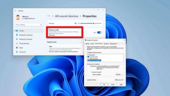 Cách bật Enhance audio cải thiện chất lượng âm thanh trên Windows 11