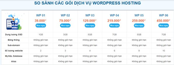 Gói Wordpress Hosting giá rẻ chất lượng giúp tăng tốc website 3