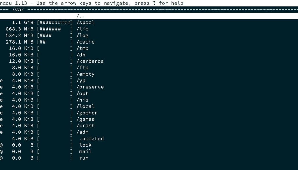 Cách kiểm tra dung lượng ổ cứng Linux bằng lệnh ncdu (2)