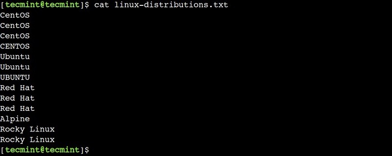 Xóa các dòng trùng lặp bằng lệnh uniq trong hệ điều hành Linux