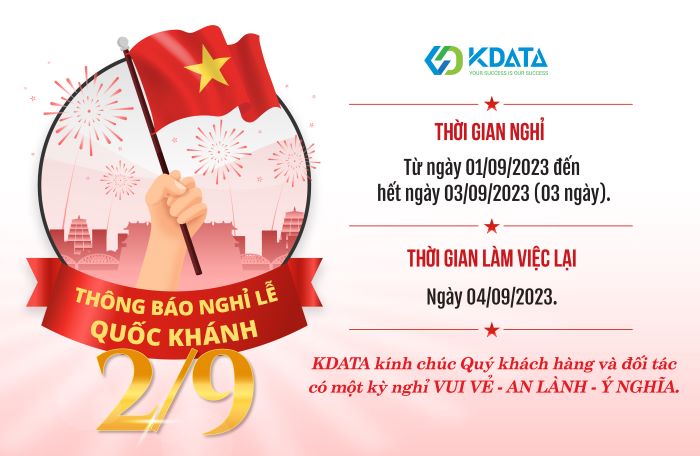  KDATA thông báo nghỉ Lễ Quốc Khánh 2/9