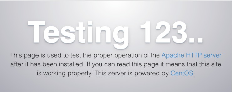 trang mặc định apache centos 7