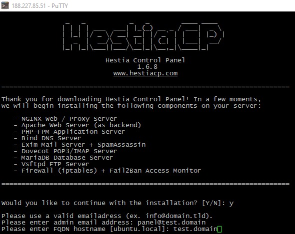 hestiacp config ubuntu 20.04