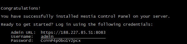 access credentials hestiacp ubuntu 20.04