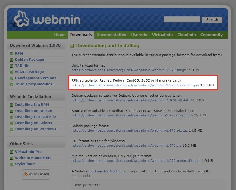 download rpm webmin centos 8 01