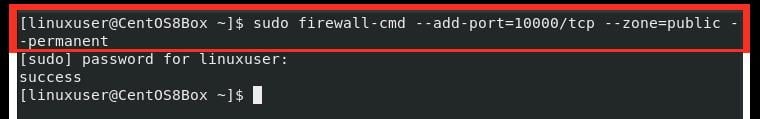 webmin centos 8 config firewall