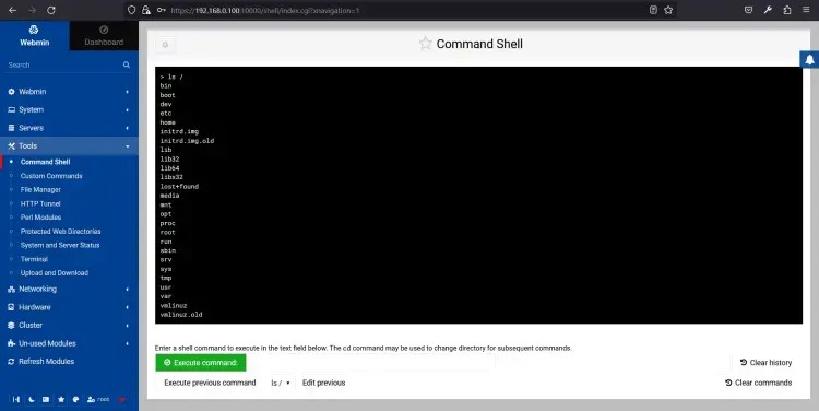 webmin command shell 