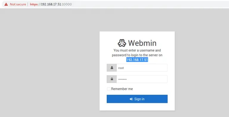 webmin login