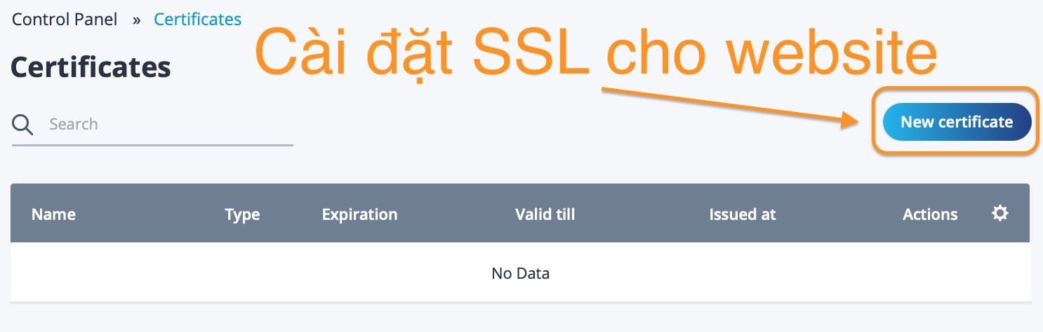 ssl fastpanel new certificate