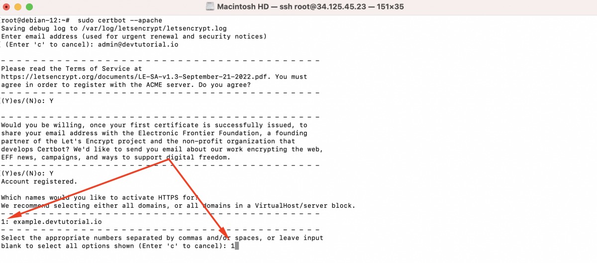 Choose the domain(s) you want to secure