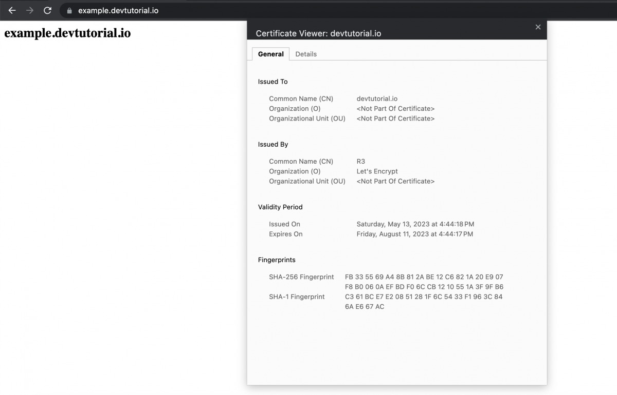  Verify the SSL installation