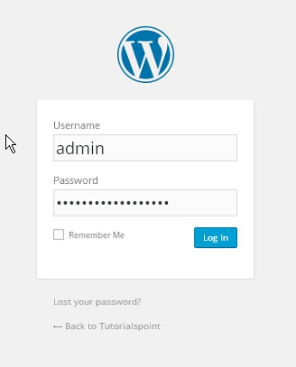 login wordpress admin panel