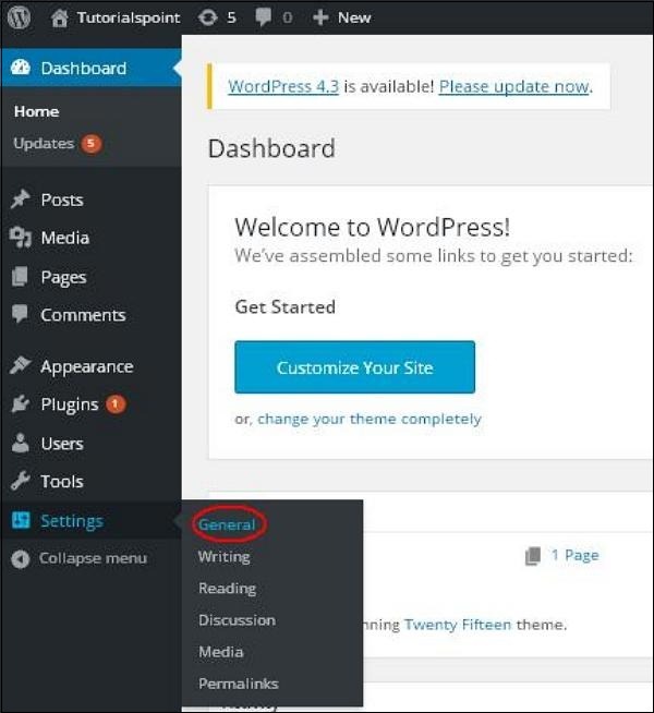 wordpress general settings