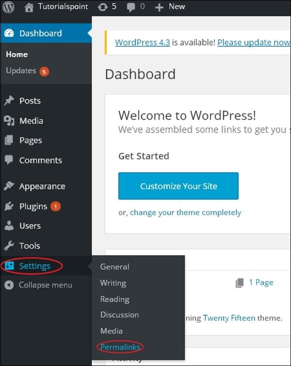 wordpress permalink settings