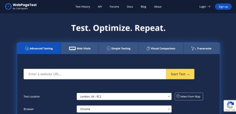 Công cụ đo tốc độ web: WebPageTest