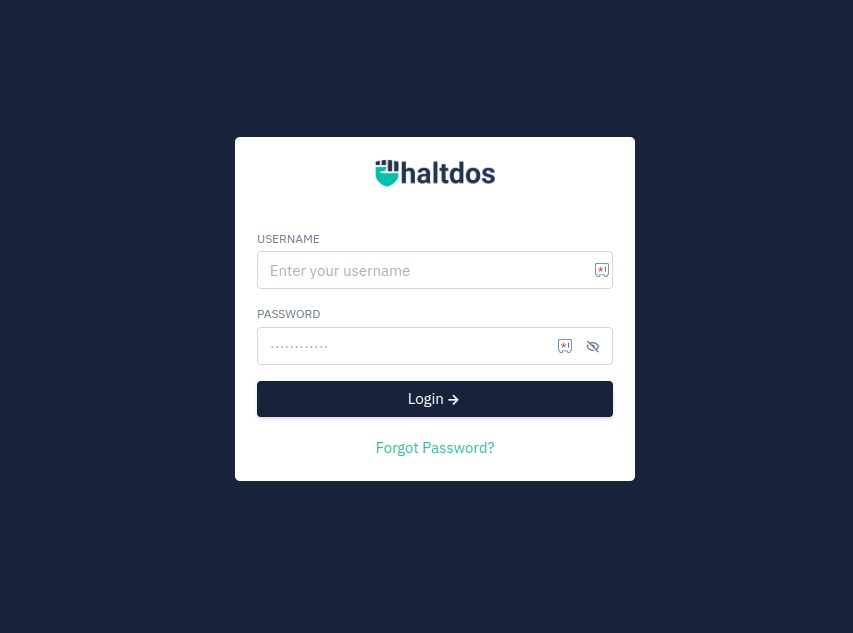 Truy cập giao diện người dùng đồ họa của Haltdos Community