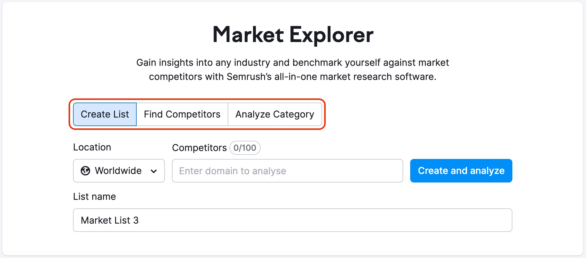 Market Explorer: Khám phá thị trường và đối thủ tiềm ẩn