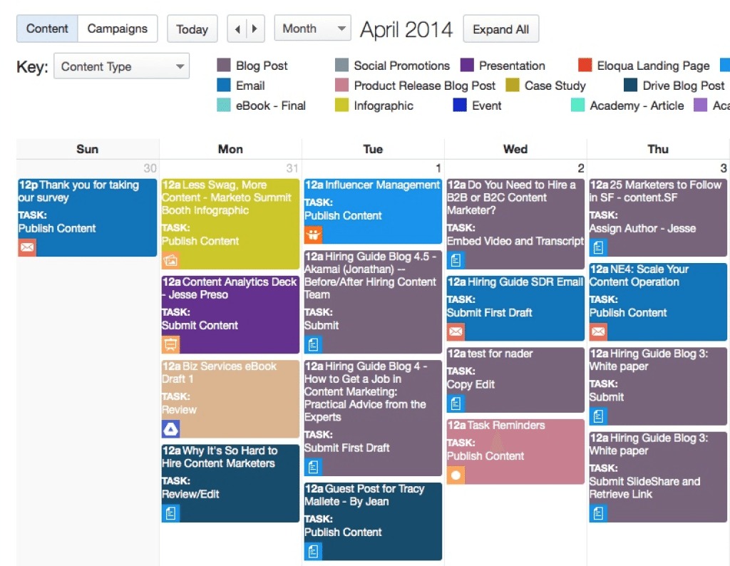 công cụ quản lý content marketing calendar xịn xò