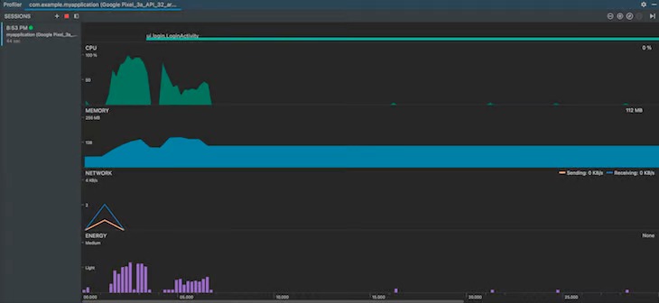 Sử dụng Android Profiler để theo dõi và xác định các điểm nghẽn hiệu suất