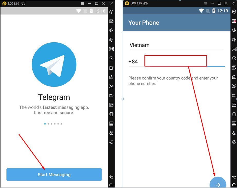 Tạo tài khoản Telegram