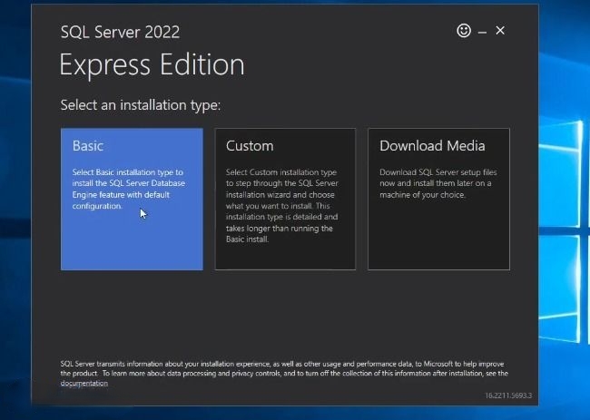 Tiến hành cài đặt SQL Server Express