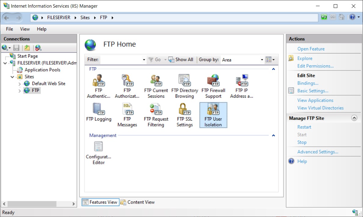 Thiết lập Isolation cho người dùng