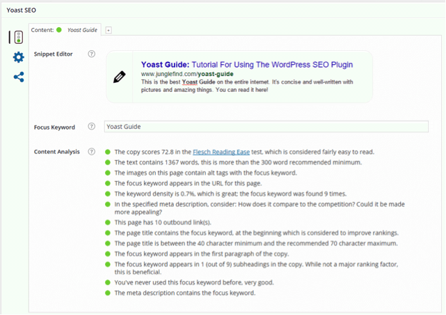Dịch vụ SEO Content sử dụng Yoast SEO để phân tích bài viết