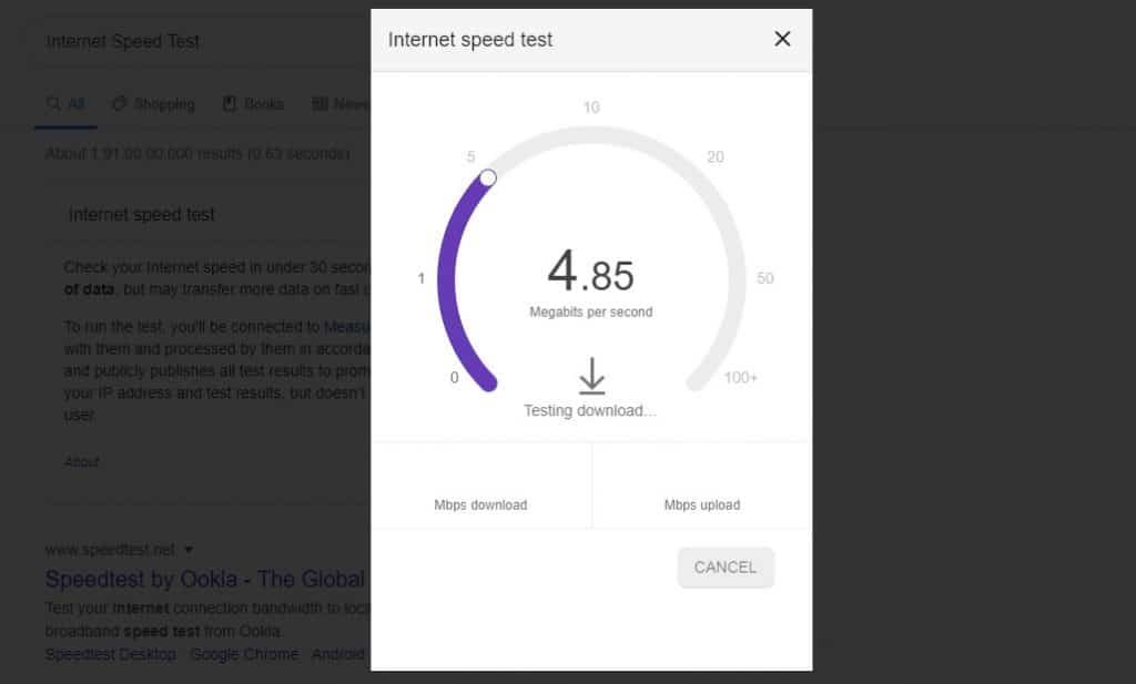 Google Speed Test