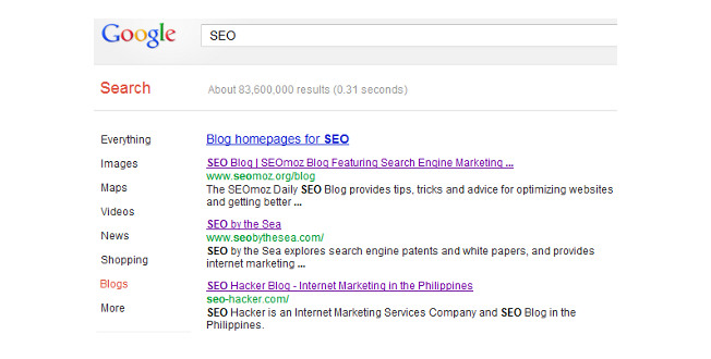 Tìm kiếm Blog của Google