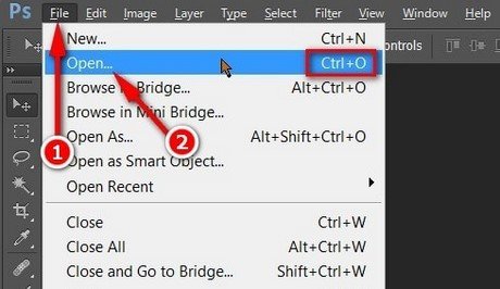 Mở ảnh trong Photoshop