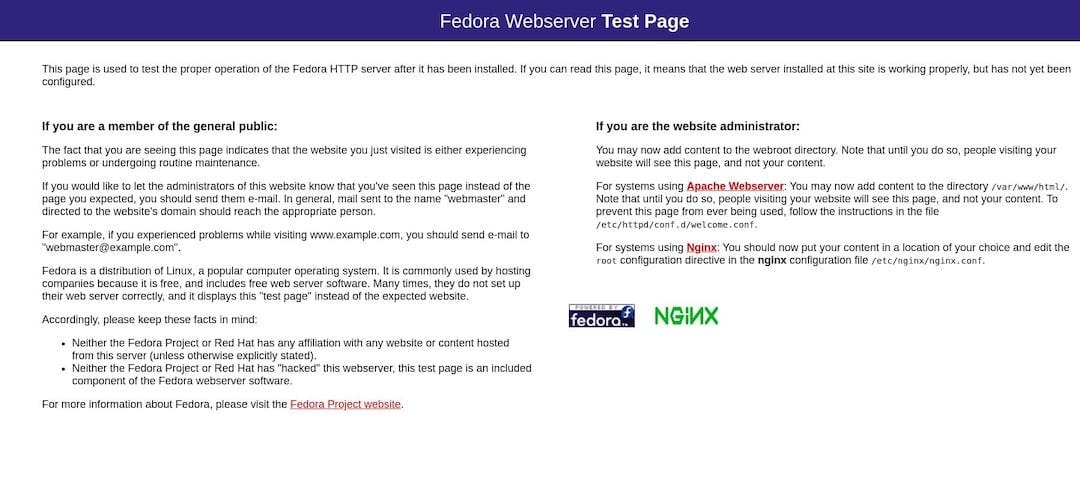 install nginx fedora 38