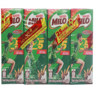 Lốc 8 hộp thức uống lúa mạch uống liền Milo Active Go 180ml